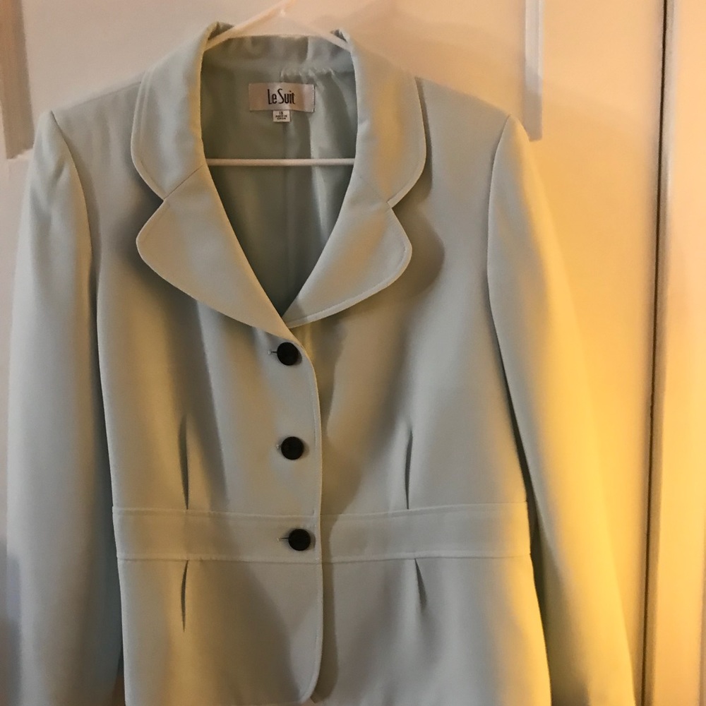 Blazer-baby blue with navy blue buttons